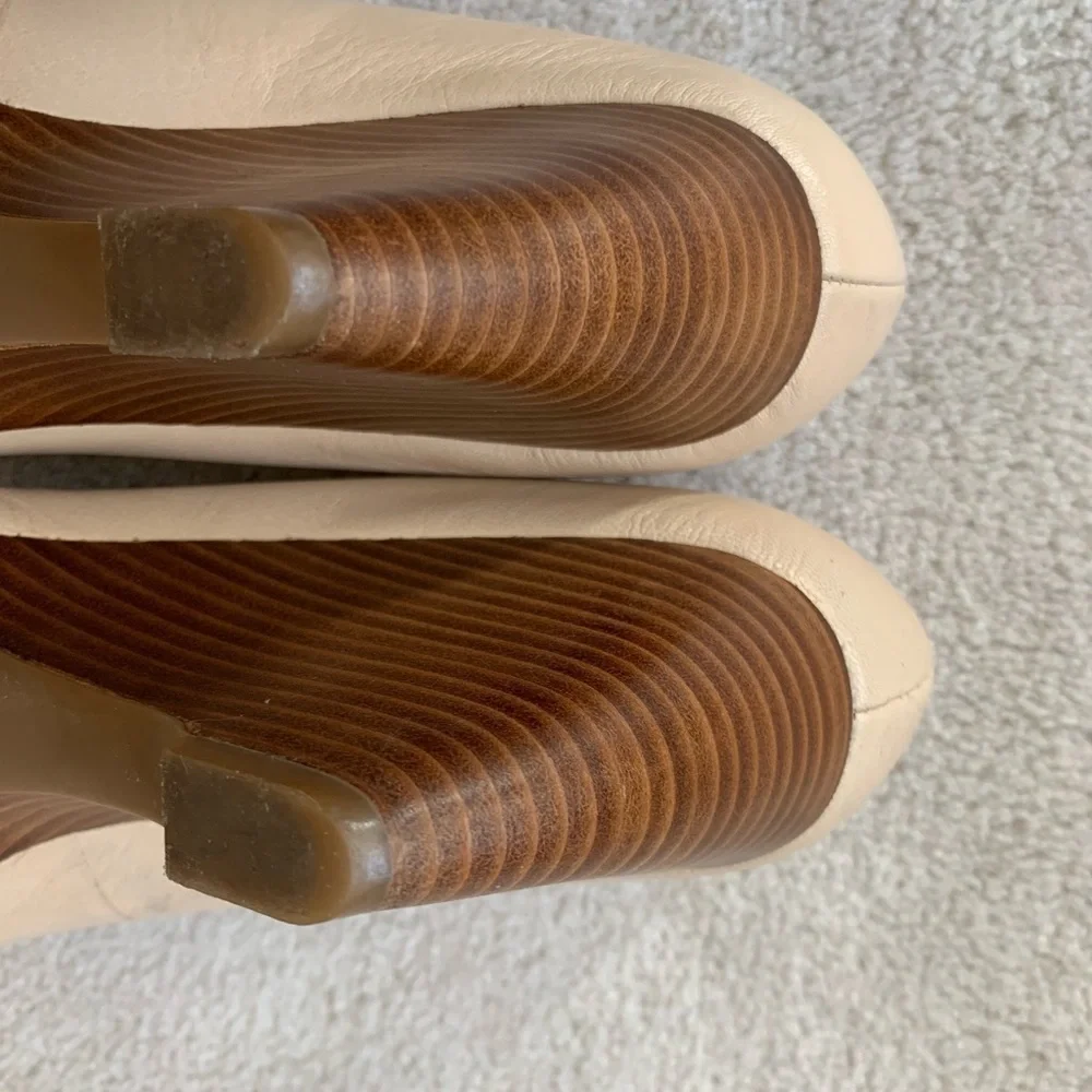 FRANCO SARTO bow peep toes wedges, the artist's collection, A-Hetty Cream 9.5